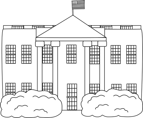 Black and white white house clip art