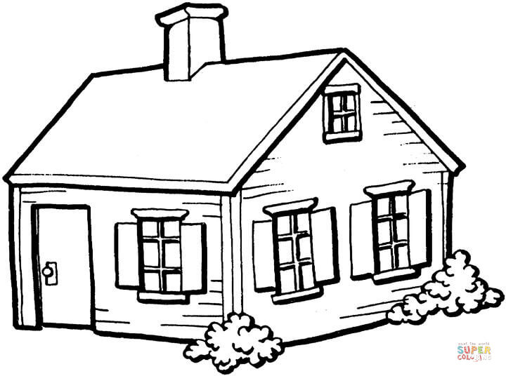 Small house in the village coloring page free printable coloring pages
