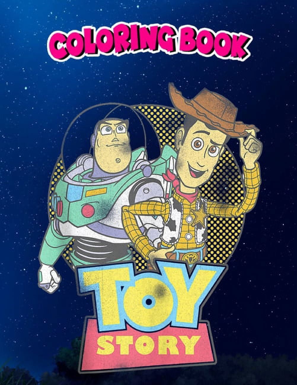 Coloring book pixar toy story buzz woody distressed retro tank top children coloring book pages to color paperback
