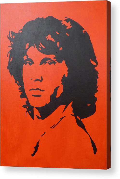 Jim morrison red abstract pop art acrylic print by nick randolph