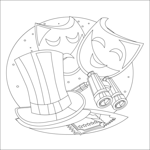 Theatre accessories stickers coloring picture colorain free mobile game