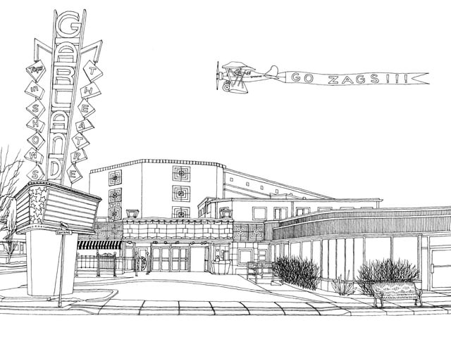 New page for the spokane coloring book plete the garland theater i even left the marquee empty so you can add your own favorite movies rspokane