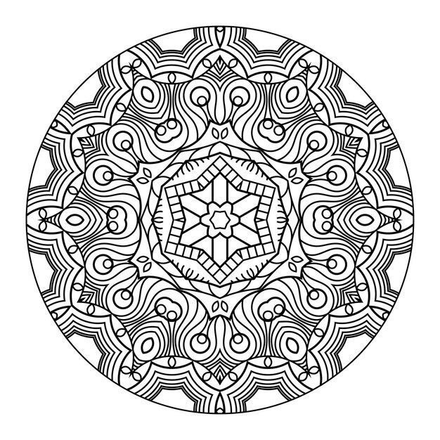 Premium vector outline mandala for coloring book anti