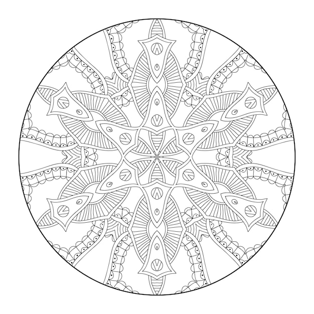 Premium vector outline mandala for coloring book anti
