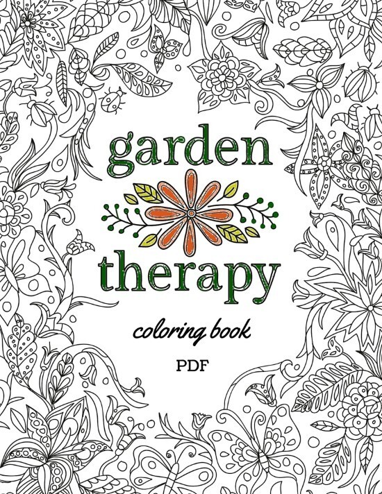 Garden therapy coloring book