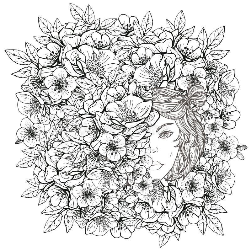 Art therapy coloring page with patterned head of ox or bull isolated on white coloring book for adults stock vector
