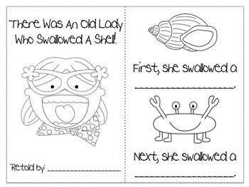 There was an old lady who swallowed a shell freebie old women book activities mini books