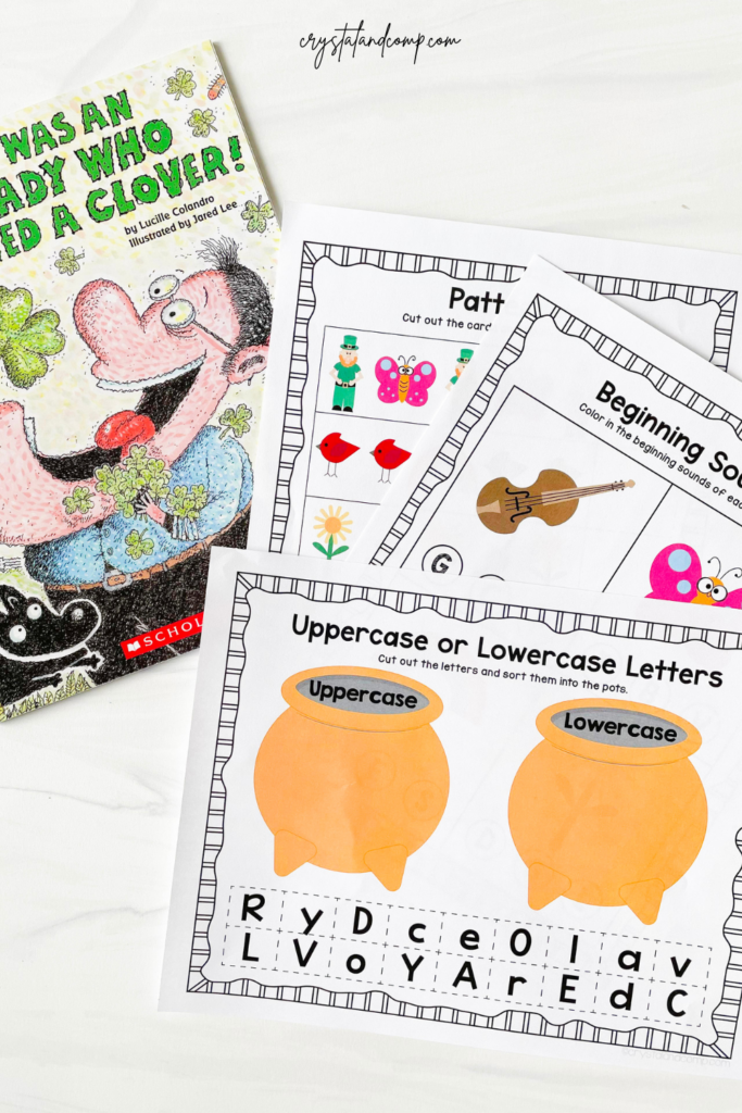 There was an old lady who swallowed a clover printables