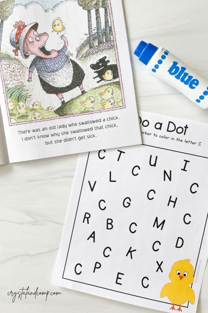 There was an old lady who swallowed a chick printables