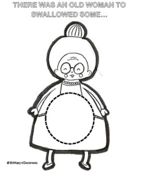 There was an old woman who swallowed a fly worksheet by miss yellow shoes