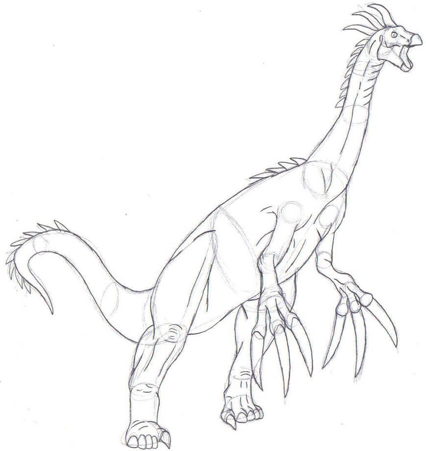Therizinosaurus sketch by bluedramon on