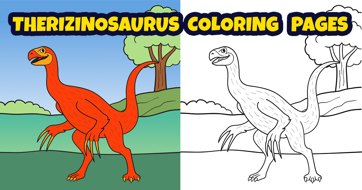 Therizinosaurus coloring pages for kids free pdfs