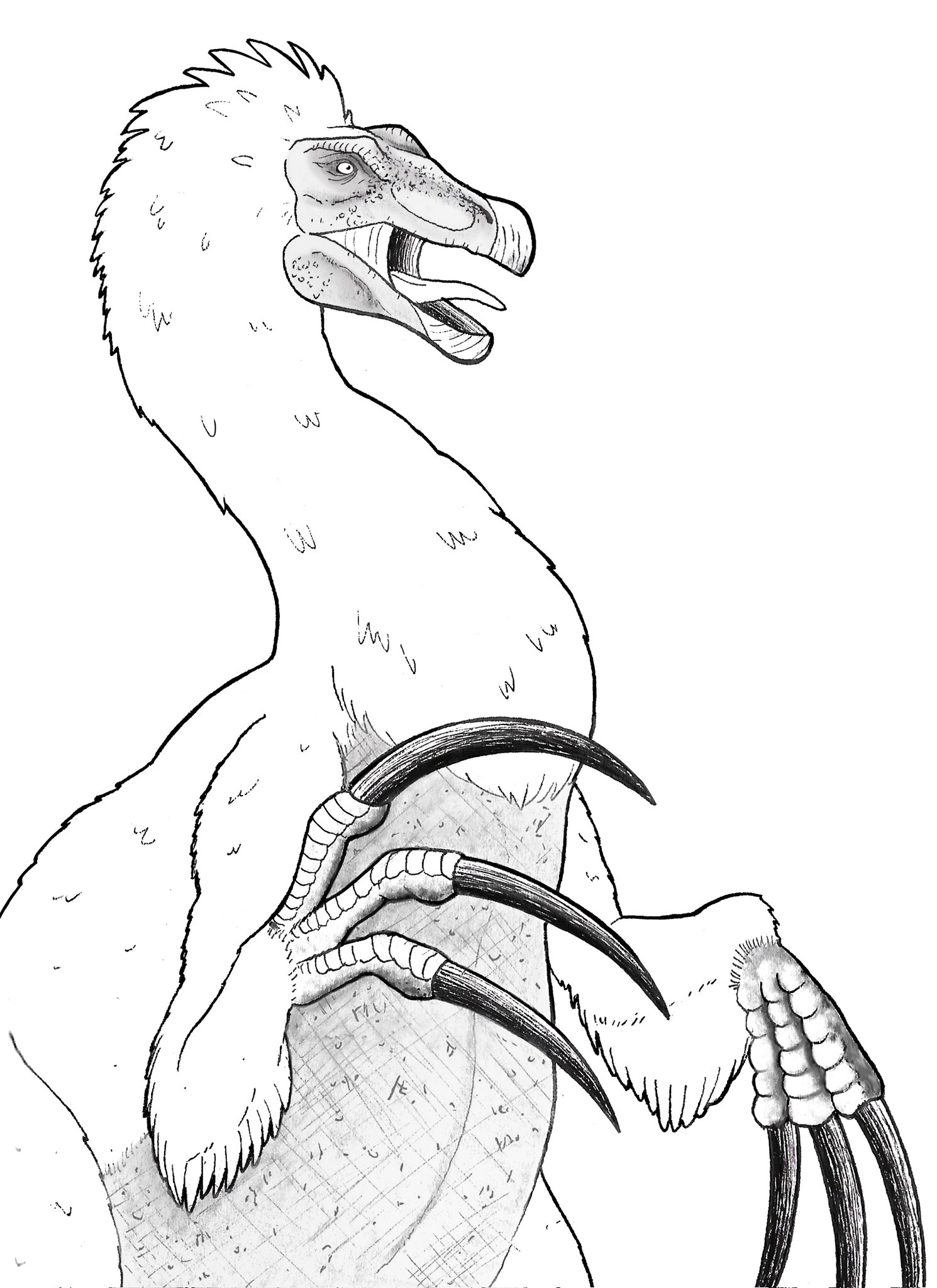 Gojigochi on x just because therizinosaurus was a herbivore doesnt mean it wasnt dangerous the prompt for this piece was claws inktober fauntober dinosaur therizinosaurus paleoart httpstcobfparbfa x