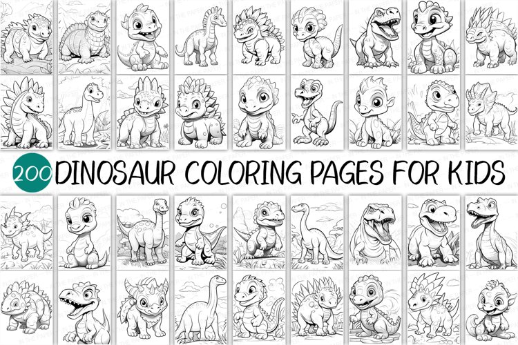 Dinosaur coloring pages for kids cute baby book