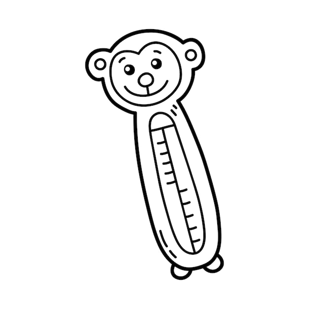 Premium vector coloring page with doodle water thermometer