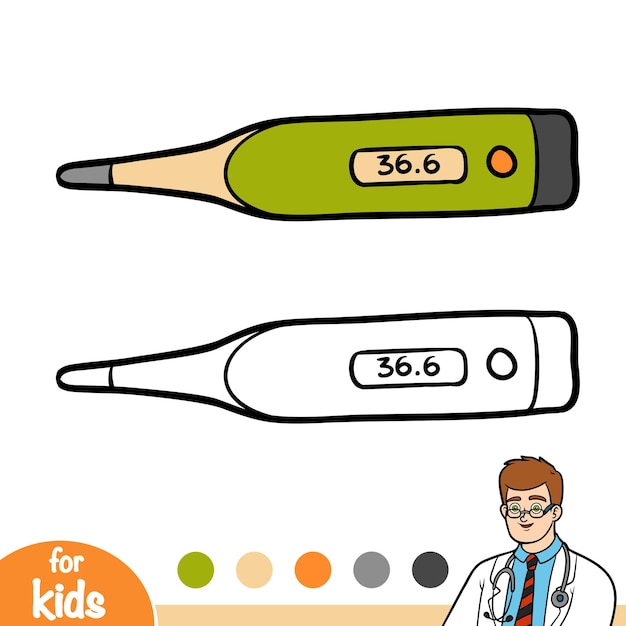 Premium vector coloring book for children thermometer