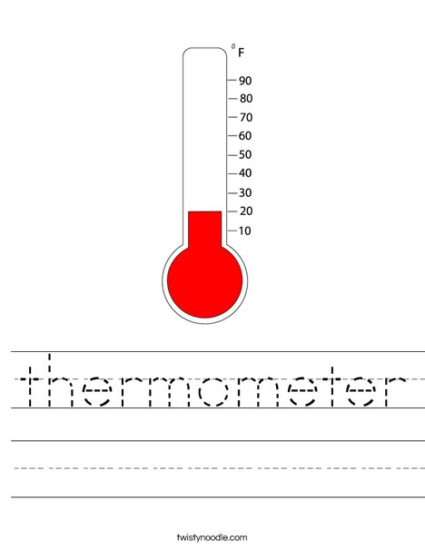 Thermometer worksheet