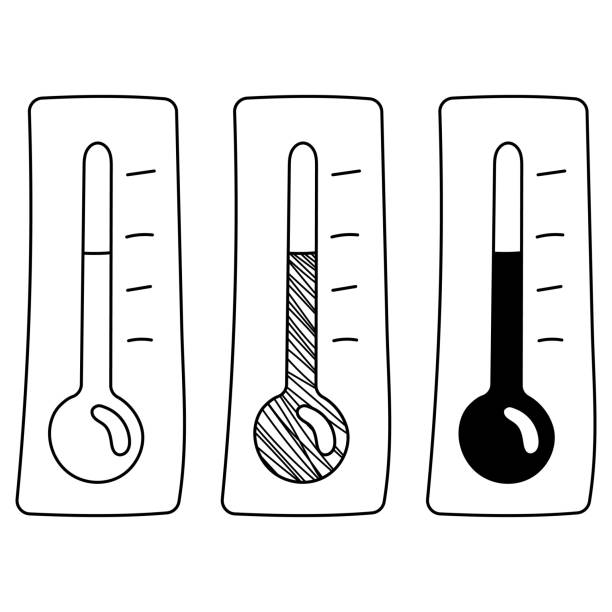 Drawing of a thermometers stock illustrations royalty