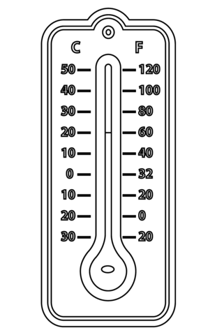 Thermometer coloring page free printable coloring pages