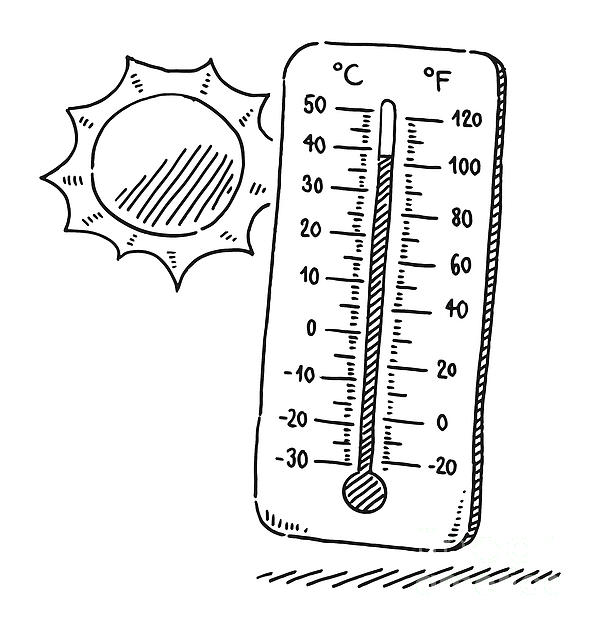 Thermometer and sun summer heat drawing jigsaw puzzle by frank ramspott