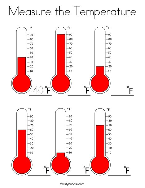 Measure the temperature coloring page
