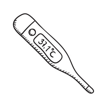 Electronic thermometer vector icon vector