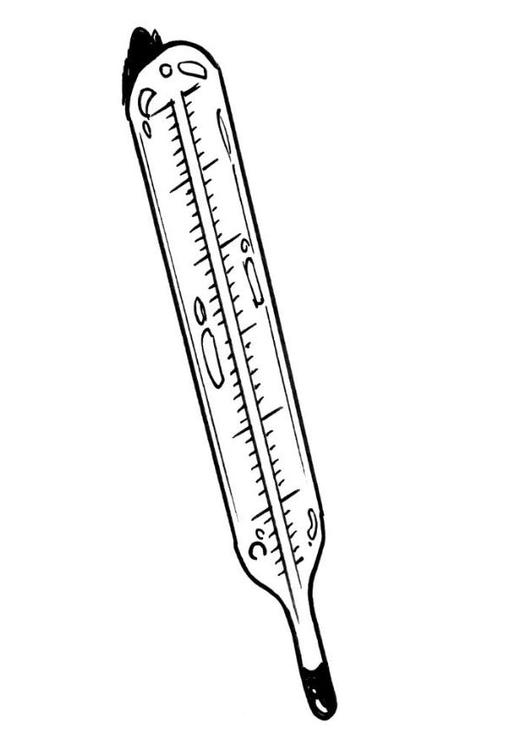 Coloring page thermometer