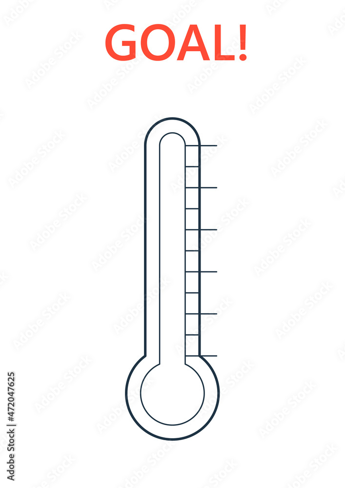 Goal thermometer template clipart image vector