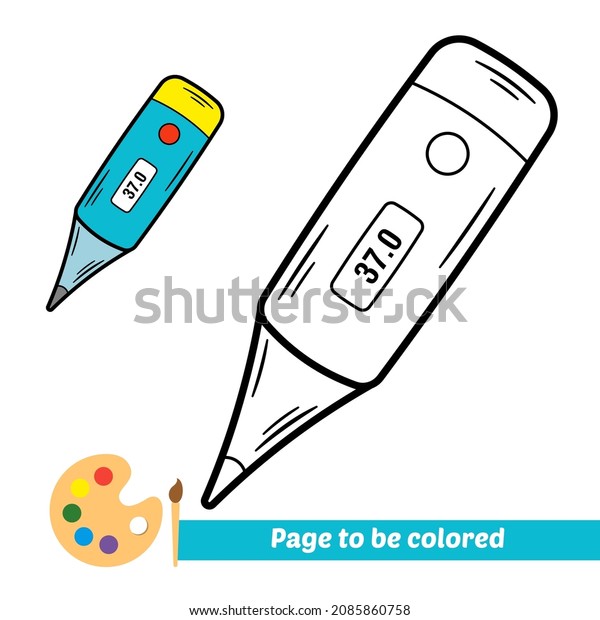 Coloring book kids thermometer vector stock vector royalty free