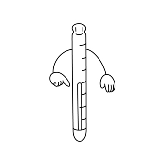 Free vectors thermometer character line drawing