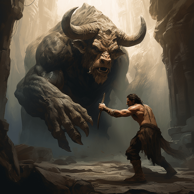 Theseus and the minotaur raiart