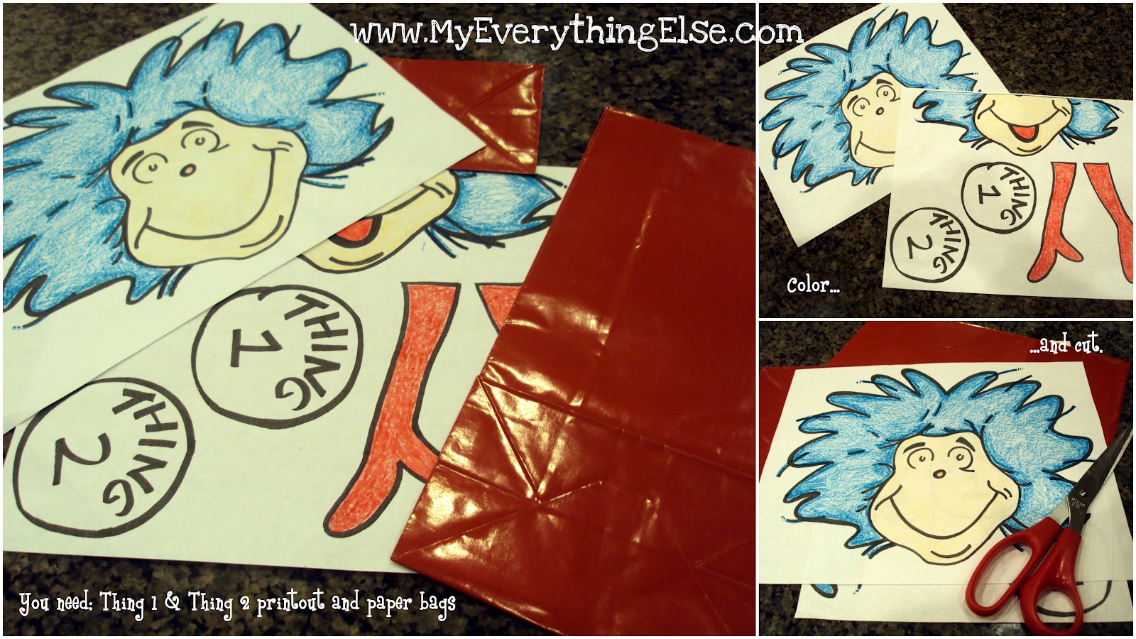 Dr seuss thing thing paper bag puppet printable