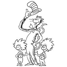 Top free printable cat in the hat coloring pages online