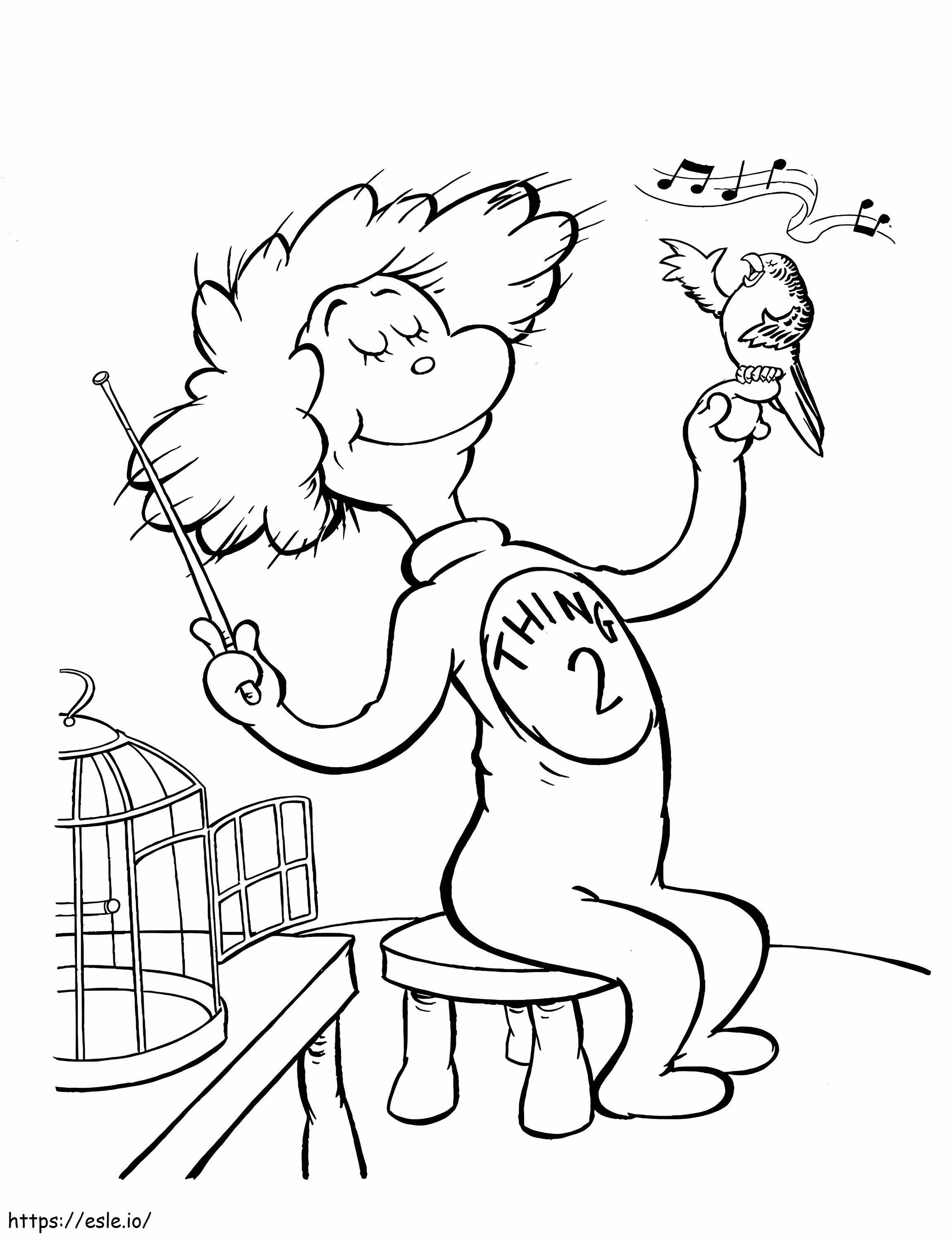 Cat in the hat thing x coloring page