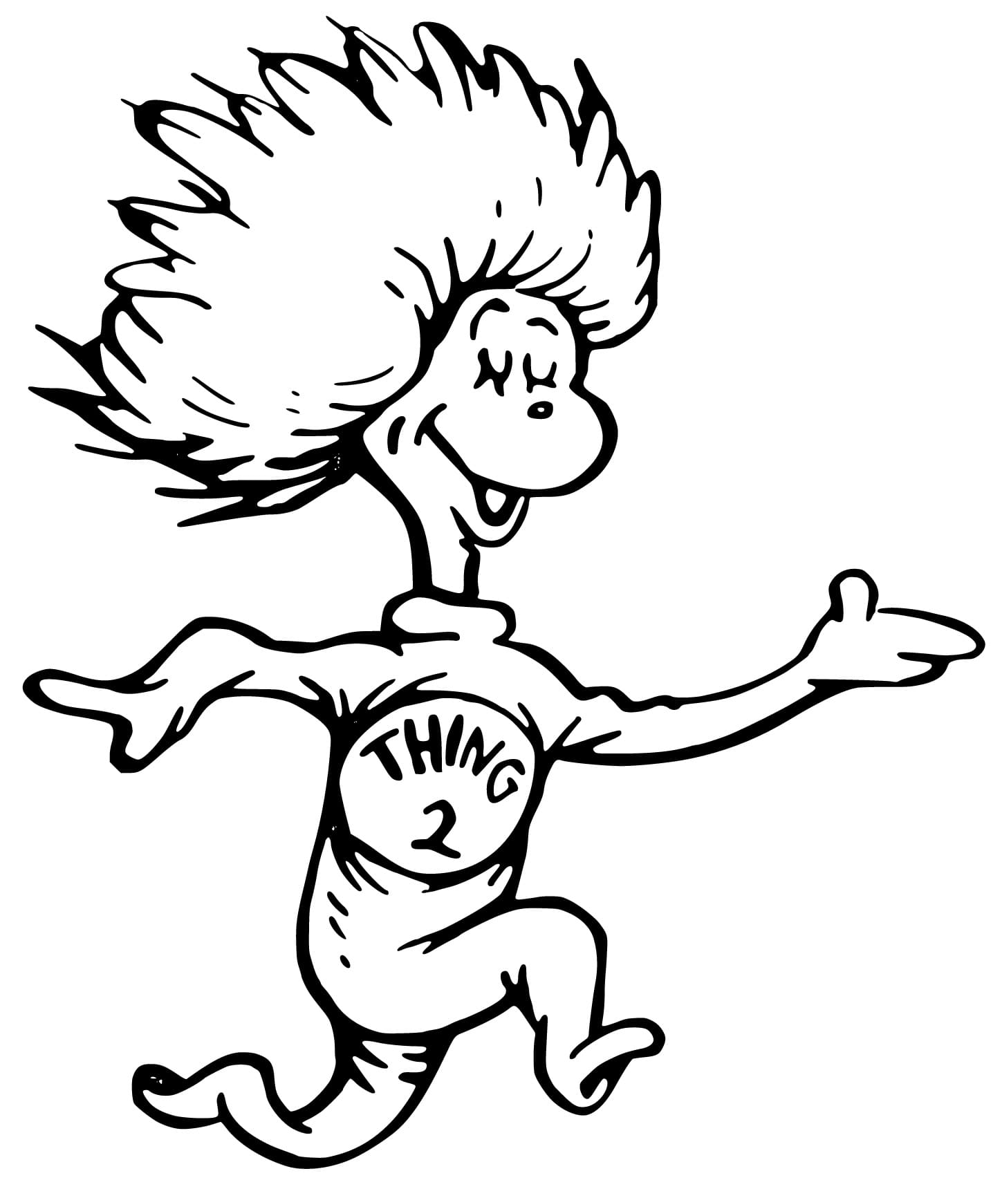Thing one and thing two coloring pages