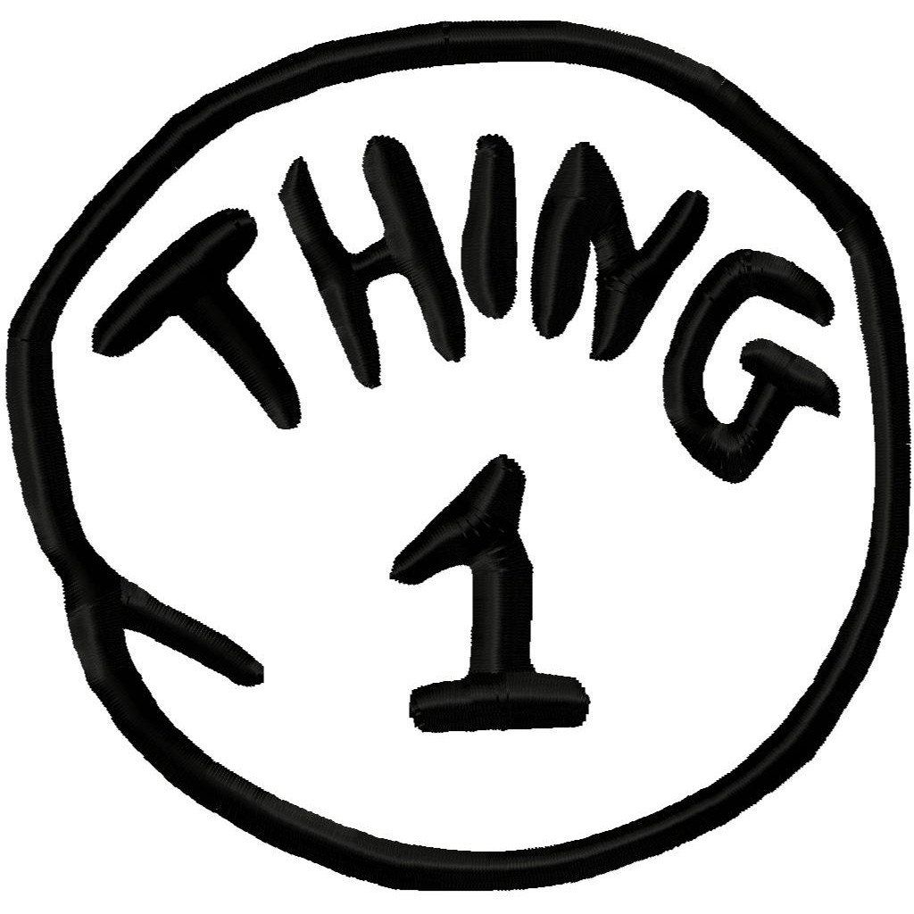 Thing and thing black and white clipart