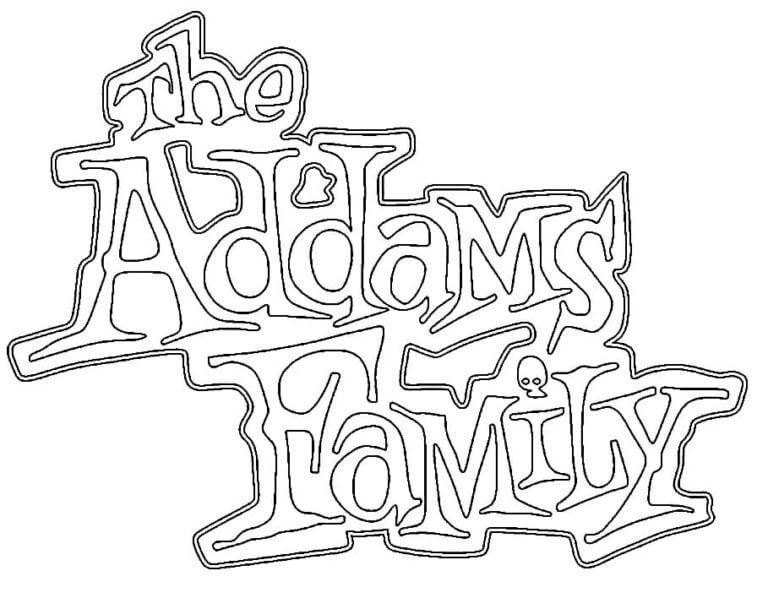 The addams family logo coloring page
