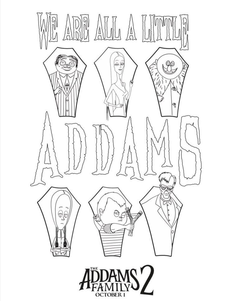 The addams family coloring pages free printables family coloring pages family coloring addams family