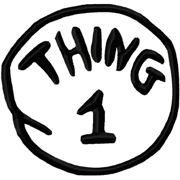 Thing and thing black and white clipart