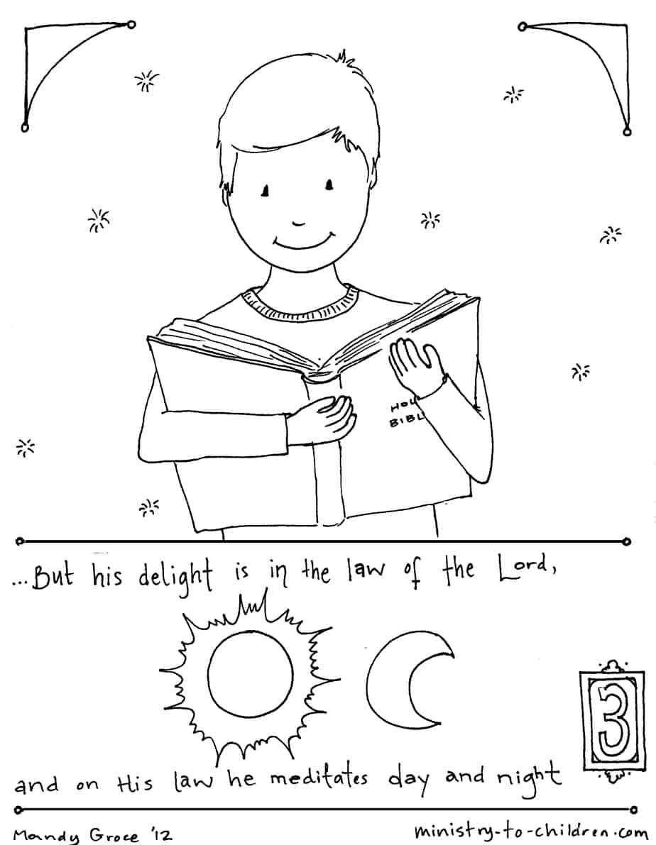 Delight in the law of the lord psalm coloring page