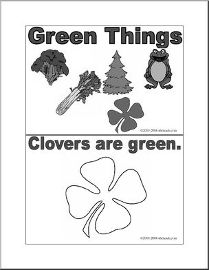 Coloring pages green things booklet