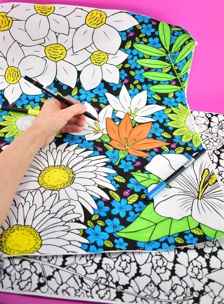 Free jumbo floral coloring pages â dream a little bigger