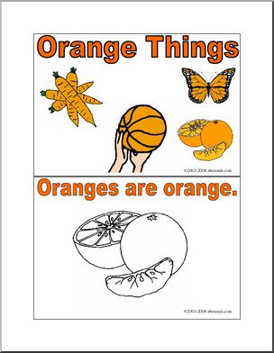 Orange things booklet coloring pages i