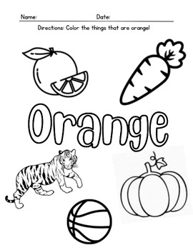 Orange coloring page by chaoshomeschooling tpt