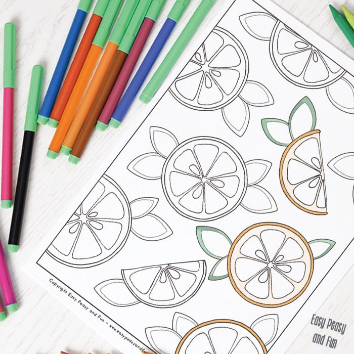 Oranges coloring page