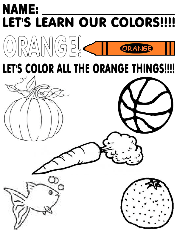 Learn the color orange just copy the image and paste in word or ne print artist program aâ preschool colors summer preschool crafts preschool curriculum