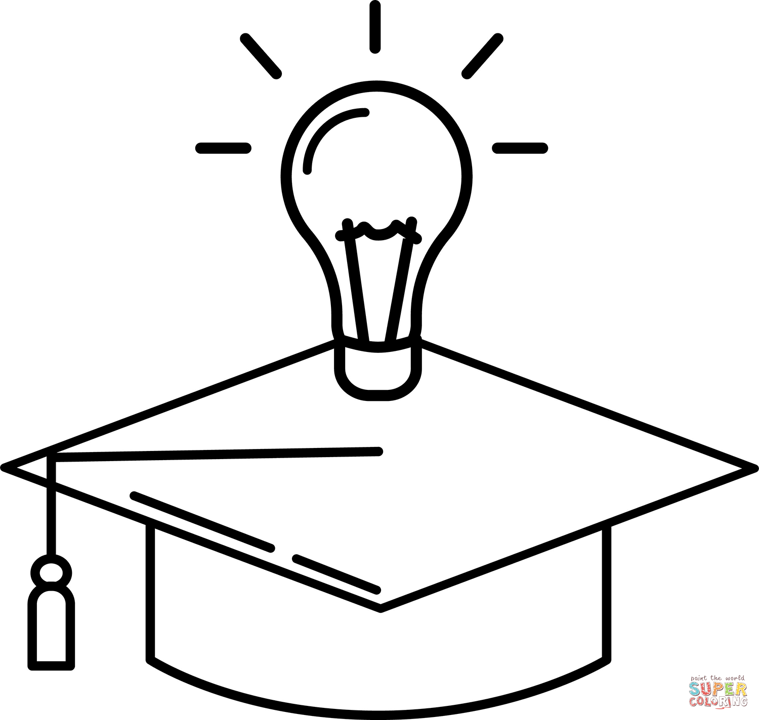 Thinking cap coloring page free printable coloring pages