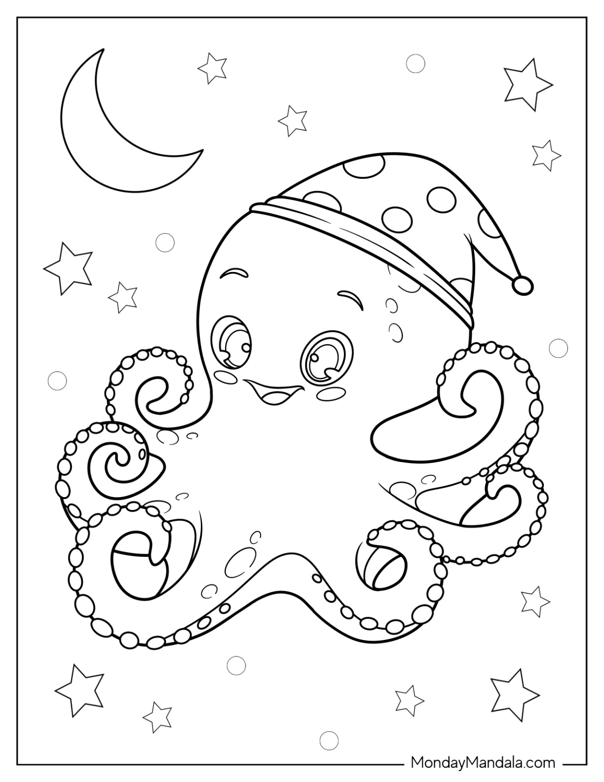 Octopus coloring pages free pdf printables