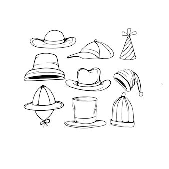 Hat coloring vectors illustrations for free download