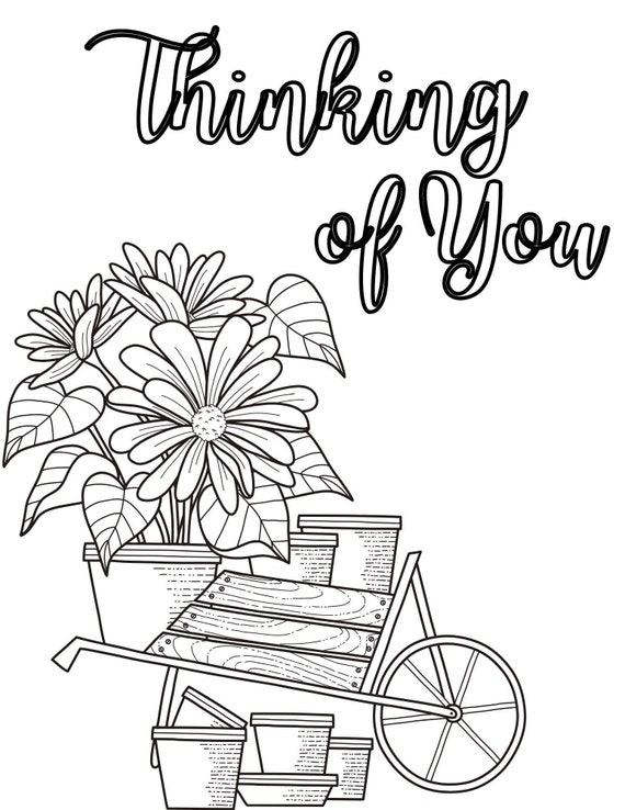 Thinking of you printable coloring sheet